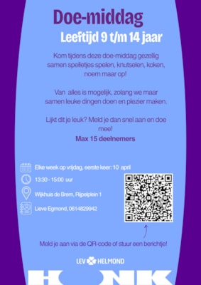 Doe-middag HONK vrijdag