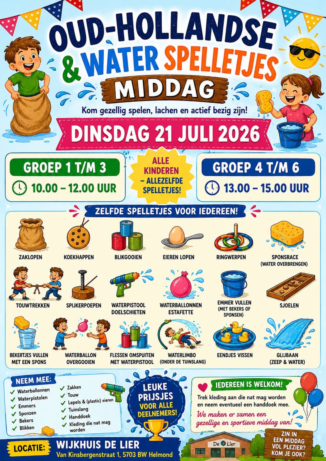 Spelletjesmiddag bij wijkhuis de Lier op di 21 juli!